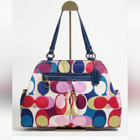 Coach Handbags - Coach 2010 Signature Scarf Print Weekender Tote Bag